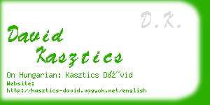 david kasztics business card